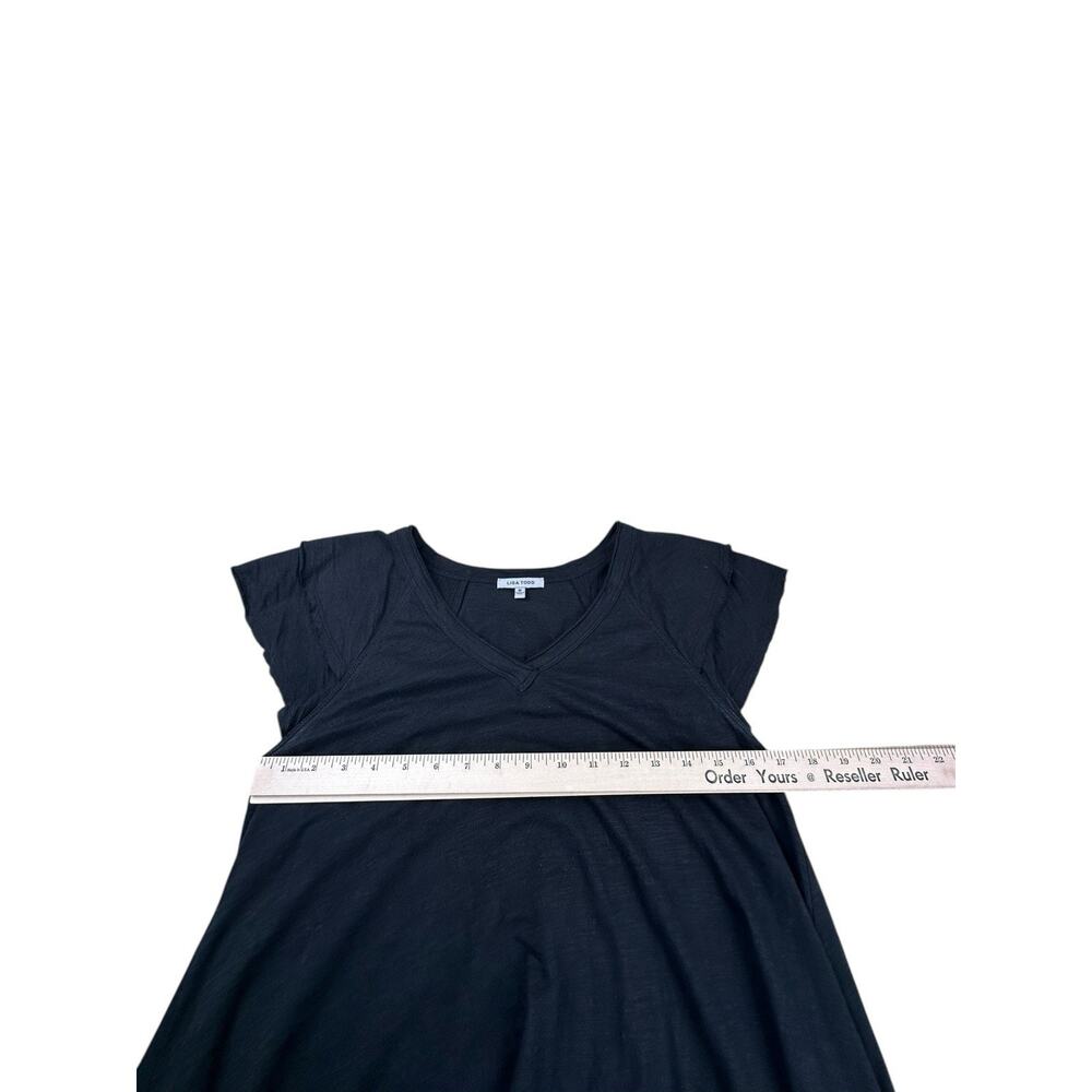 Lisa Todd Women's Black Free Frills Size M Short Sleeve Knee Length Dress - Picture 3 of 6